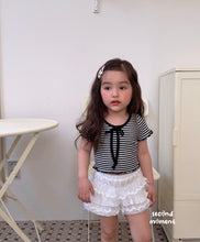 Load image into Gallery viewer, 【即納】ボーダーリボン ピタT second moment Tシャツ 韓国子供服 90〜160 Jr. Wselect - W select baby kids