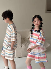 Load image into Gallery viewer, 【予約】マルチカラーセットアップ 夏 ボーダー 100~160cm 子供服 おそろい SS 子供服 Wselect - W select baby kids