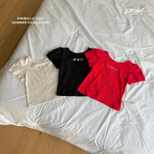 画像をギャラリービューアに読み込む, 【即納】ハートバッククロスT 半袖 トップス ninibello Kids W select