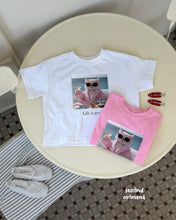 Load image into Gallery viewer, 【即納】サングラス猫Tシャツ second moment Tシャツ 韓国子供服 90〜160 Jr. Wselect - W select baby kids