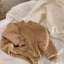 Load image into Gallery viewer, 【予約】キルティングTOPS 裏起毛 長袖 ゆったり 冬80~130cm Wselect