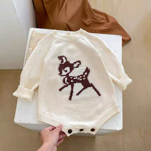 Load image into Gallery viewer, 【予約】バンビSET ニットロンパース&帽子 長袖 ベビー 冬66~90cm Wselect