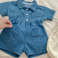 Load image into Gallery viewer, 【予約】デニムシャツセットアップ 夏 80〜130 デニム 子供服 SS Wselect - W select baby kids