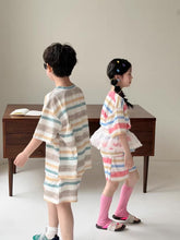 Load image into Gallery viewer, 【予約】マルチカラーセットアップ 夏 ボーダー 100~160cm 子供服 おそろい SS 子供服 Wselect - W select baby kids