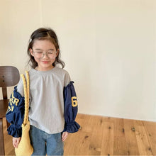 Load image into Gallery viewer, 【予約】 リメイク風ナンバリングTOPS 切り替え 80~130cm Wselect - W select baby kids