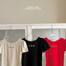 画像をギャラリービューアに読み込む, 【即納】ハートバッククロスT 半袖 トップス ninibello Kids W select