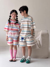 Load image into Gallery viewer, 【予約】マルチカラーセットアップ 夏 ボーダー 100~160cm 子供服 おそろい SS 子供服 Wselect - W select baby kids