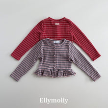 Load image into Gallery viewer, 【予約】ロエンフリルカーディガン ボーダー AW 韓国 韓国子供服 2026 ELLYMOLLY - W select baby kids