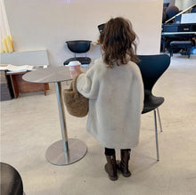 画像をギャラリービューアに読み込む, 【予約】ロングファーコート 90〜160cm あったか もこもこ ピンク ベージュ 長袖 ゆったり 冬 Wselect