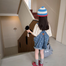 画像をギャラリービューアに読み込む, 【予約】ショートデニムサロペット 星 ドット 春 夏 80~130cm Wselect