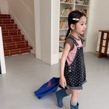画像をギャラリービューアに読み込む, 【予約】ショートデニムサロペット 星 ドット 春 夏 80~130cm Wselect