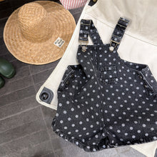 画像をギャラリービューアに読み込む, 【予約】ショートデニムサロペット 星 ドット 春 夏 80~130cm Wselect