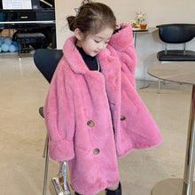 画像をギャラリービューアに読み込む, 【予約】ロングファーコート 90〜160cm あったか もこもこ ピンク ベージュ 長袖 ゆったり 冬 Wselect