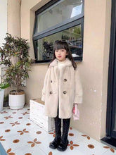 画像をギャラリービューアに読み込む, 【予約】ロングファーコート 90〜160cm あったか もこもこ ピンク ベージュ 長袖 ゆったり 冬 Wselect