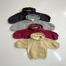 Load image into Gallery viewer, 【予約】バーバルフードジップアップ AW 羽織 parker 韓国 韓国子供服 2026 minirobe Wselect