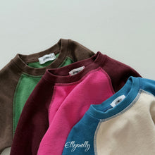 Charger l'image dans la galerie, 【予約】レーヨンカラーブロックラグランTシャツ ロンT AW 韓国 韓国子供服 2026 ellymolly