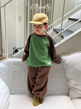Charger l'image dans la galerie, 【予約】レーヨンカラーブロックラグランTシャツ ロンT AW 韓国 韓国子供服 2026 ellymolly