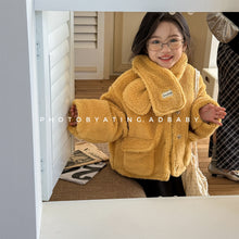 画像をギャラリービューアに読み込む, 【予約】マフラー付きボアコート 羽織 80~130cm あったか 冬 子供コート Wselect