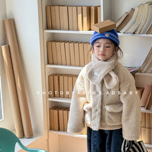 画像をギャラリービューアに読み込む, 【予約】マフラー付きボアコート 羽織 80~130cm あったか 冬 子供コート Wselect