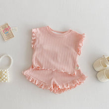 Cargar imagen en el visor de la galería, 【予約】フリルセットアップ　夏　73～120ｃｍ　子供服　フリル　baby SS 子供服　 Wselect - W select  baby kids
