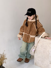 Load image into Gallery viewer, 【予約】ムートン風コート　ムートン　brown coat　冬90～150ｃｍ　Wselect
