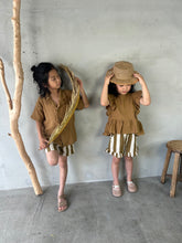 Load image into Gallery viewer, 即納【Original】W. モスリンストライプSETUP 夏　summer　セットアップ　brown  オリジナル　W select
