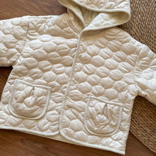 Load image into Gallery viewer, 【予約】キルティングホワイトコート 羽織　あったか　冬80～130ｃｍ　Wselect
