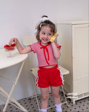 Charger l'image dans la galerie, 【即納】ボーダーリボン　ピタT　second moment  Tシャツ　韓国子供服　90〜160 Jr. Wselect - W select  baby kids
