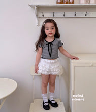 Charger l'image dans la galerie, 【即納】ボーダーリボン　ピタT　second moment  Tシャツ　韓国子供服　90〜160 Jr. Wselect - W select  baby kids

