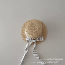 Cargar imagen en el visor de la galería, 【予約】リボン麦わら帽子　帽子　麦わら　夏　3〜7歳　baby  SS 子供服　Wselect
