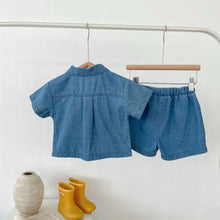Load image into Gallery viewer, 【予約】デニムシャツセットアップ　夏　80〜130 デニム　子供服　SS　 Wselect - W select  baby kids
