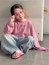 Load image into Gallery viewer, 【予約】 SpringボーダーロンT  ボーダー　ゆったり　90～150ｃｍ　Wselect - W select  baby kids
