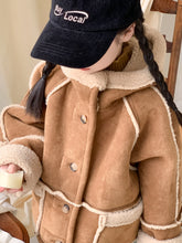 Load image into Gallery viewer, 【予約】ムートン風コート　ムートン　brown coat　冬90～150ｃｍ　Wselect

