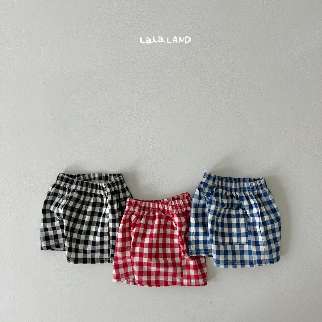 [Ready to ship] Gingham check pants 2024 Children's clothes Korean children's clothes LALALAND Wselect