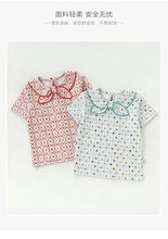 Charger l'image dans la galerie, 【予約】レトロ柄襟付きTシャツ　tops 夏　80〜130  Tシャツ　baby 子供服　SS　Wselect - W select  baby kids
