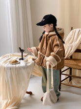 Load image into Gallery viewer, 【予約】ムートン風コート　ムートン　brown coat　冬90～150ｃｍ　Wselect
