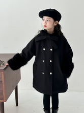 Load image into Gallery viewer, 【予約】リボン付きピーコート　長袖　outer　冬90～150ｃｍ　Wselect
