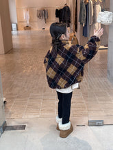 画像をギャラリービューアに読み込む, 【予約】アーガイルブルゾン　フリース　コート　あったか　90-170 Wselect

