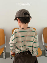 Cargar imagen en el visor de la galería, 【予約】ドミノピグティー　長袖　ボーダー　AW 韓国  韓国子供服　2026 ELLYMOLLY - W select  baby kids
