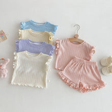 Cargar imagen en el visor de la galería, 【予約】フリルセットアップ　夏　73～120ｃｍ　子供服　フリル　baby SS 子供服　 Wselect - W select  baby kids
