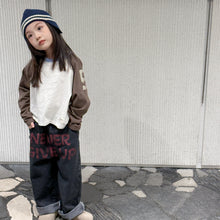 画像をギャラリービューアに読み込む, 【予約】英字ストレートデニムパンツ　bottom 春　夏　80～130ｃｍ　Wselect
