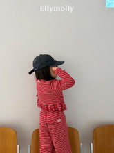 Load image into Gallery viewer, 【予約】ロエンフリルカーディガン　ボーダー　AW 韓国  韓国子供服　2026 ELLYMOLLY - W select  baby kids
