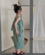 【予約】ストライプキャミ&パンツセットアップ　SETUP  RED green夏　80〜130 子供服　SS　 Wselect - W select  baby kids