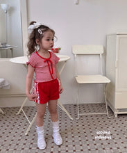 Charger l'image dans la galerie, 【即納】ボーダーリボン　ピタT　second moment  Tシャツ　韓国子供服　90〜160 Jr. Wselect - W select  baby kids
