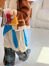 Load image into Gallery viewer, 【予約】ブルーチェックストレートパンツ bottom　ゆったり　冬100～160ｃｍ　Wselect
