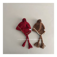 Cargar imagen en el visor de la galería, 【予約】バイカラーポンポンニット帽　シンプル　ニット帽　キャップ　AW 　Kids　冬　Wselect
