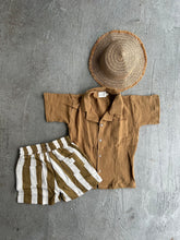 Load image into Gallery viewer, 即納【Original】W. モスリンストライプSETUP 夏　summer　セットアップ　brown  オリジナル　W select
