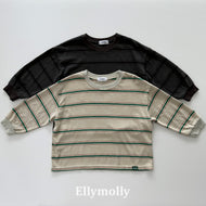 【予約】ドミノピグティー　長袖　ボーダー　AW 韓国  韓国子供服　2026 ELLYMOLLY - W select  baby kids