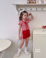 Charger l'image dans la galerie, 【即納】ボーダーリボン　ピタT　second moment  Tシャツ　韓国子供服　90〜160 Jr. Wselect - W select  baby kids
