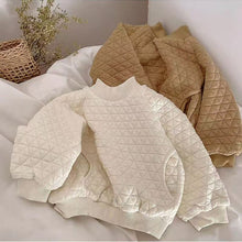 Load image into Gallery viewer, 【予約】キルティングTOPS  裏起毛　長袖　ゆったり　冬80～130ｃｍ　Wselect
